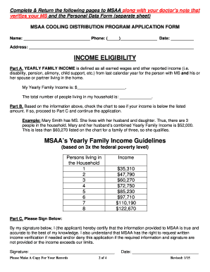 MSAA Cooling Distribution Program Application