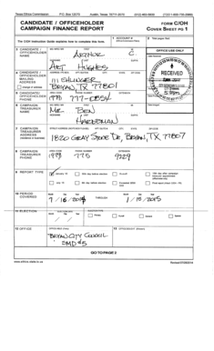 Texas Campaign Finance Report Form C/OH