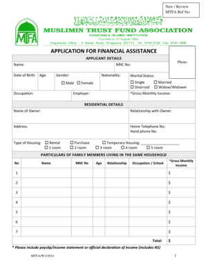 Application for Financial Assistance