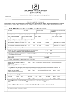California Employment Application