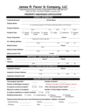 Property Insurance Application