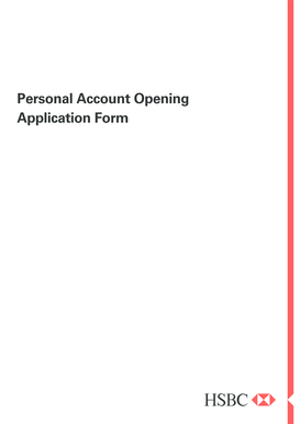 HSBC Personal Account Opening Application Form