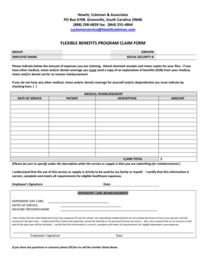 Flexible Benefits Program Claim Form