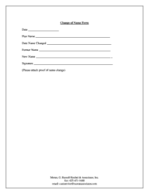 Change of Name Form