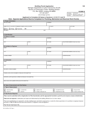 Michigan Building Permit Application