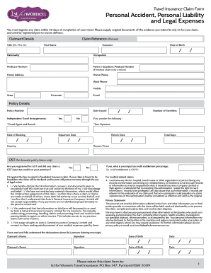 Travel Insurance Claim Form