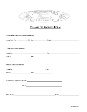 Change of Address Form