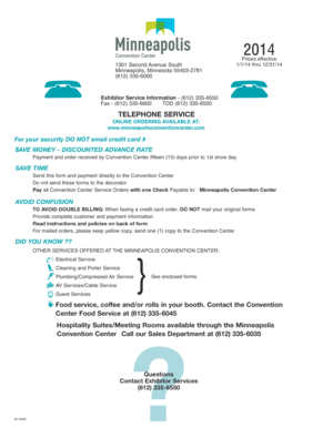 Minneapolis Convention Center Telephone Service Order Form
