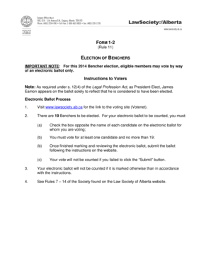 2014 Bencher Election Ballot