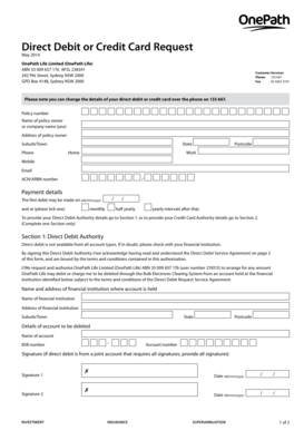Direct Debit or Credit Card Request Form