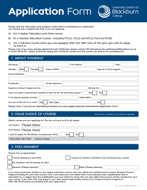 UK Higher Education Application Form