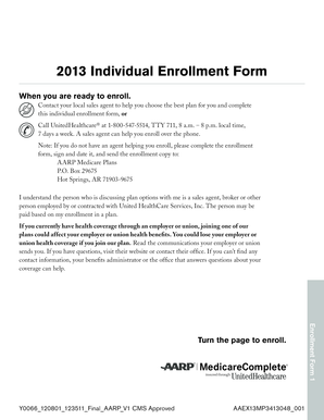 2013 AARP Medicare Enrollment Form
