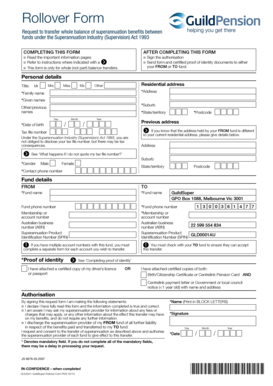 Superannuation Rollover Form