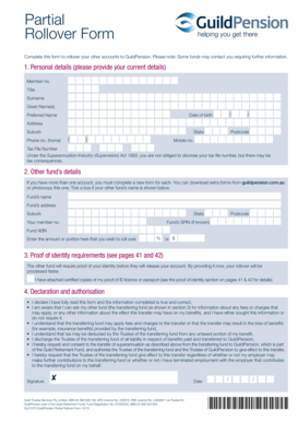 GuildPension Partial Rollover Form