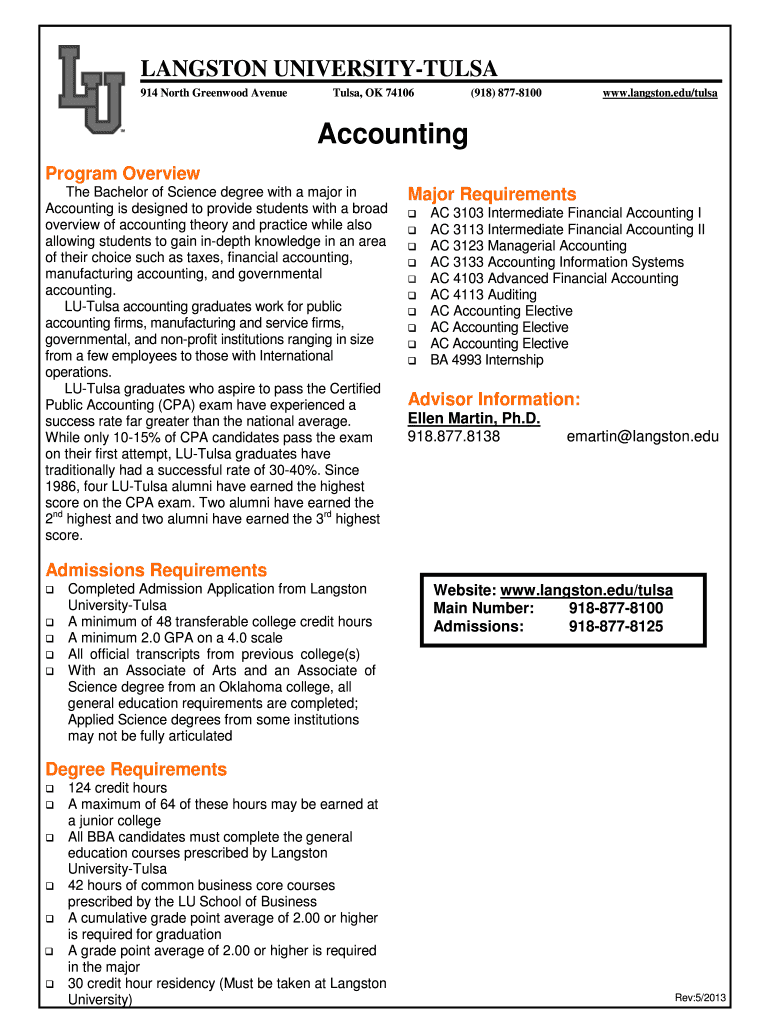 Fillable Online langston Accounting Langston University langston Fax Email Print pdfFiller