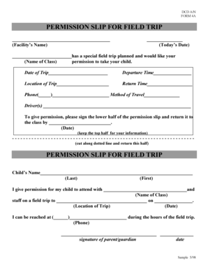 Permission Slip for Field Trip