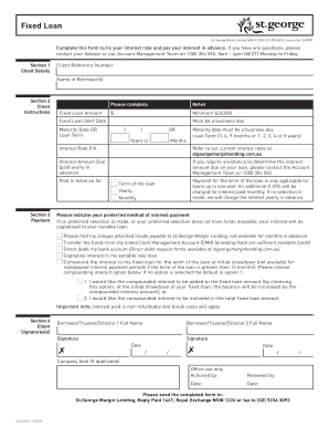 St.George Fixed Loan Application Form