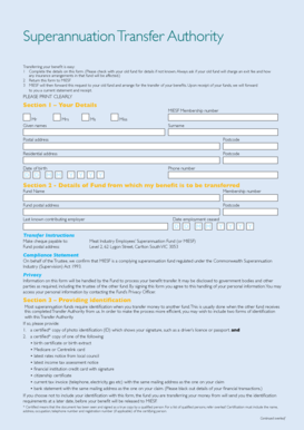 Superannuation Transfer Authority Form