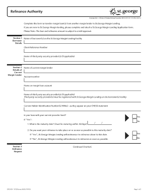 St.George Margin Loan Refinance Authority