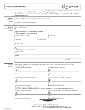 St.George Margin Loan Drawdown Request