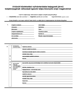 Hungarian Vehicle Ownership Transfer Agreement