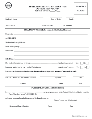 Authorization for Medication Administration