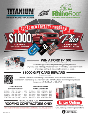 Titanium Gift Card Reward and Truck Contest Entry Form