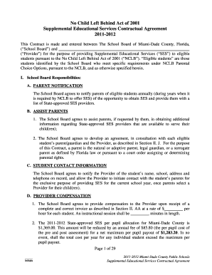 Supplemental Educational Services Contractual Agreement