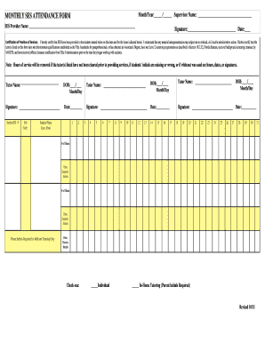 Monthly SES Attendance Form