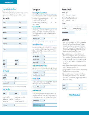 SureSave Travel Insurance Application Form