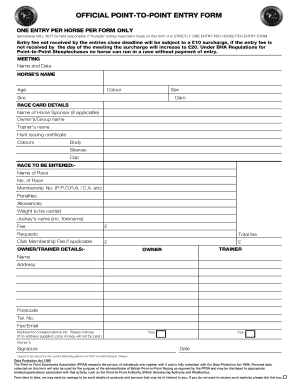 Point-to-Point Entry Form