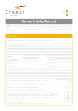 General Liability Insurance Proposal