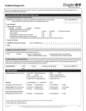 Empire Health Insurance Enrollment Form