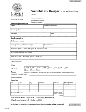 Tax-Free Reimbursement Form