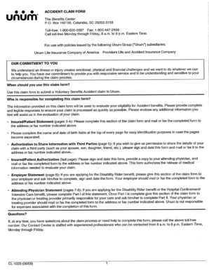 Unum Accident Claim Form
