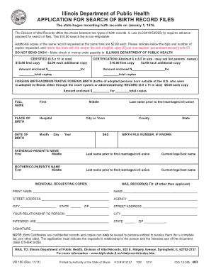 Illinois Birth Record Application