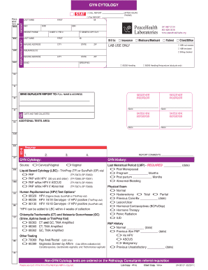 GYN Cytology Lab Report Form