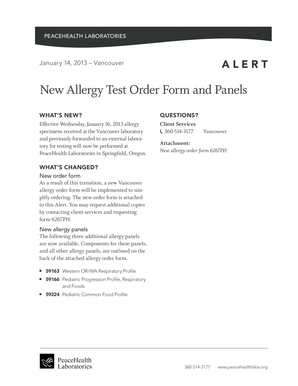Allergy Order Form 6267PH