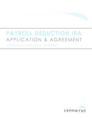 Payroll Deduction IRA Application & Agreement