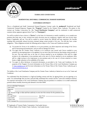 Residential and Small Commercial Demand Response Contract