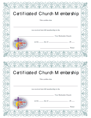 Certificate of Church Membership