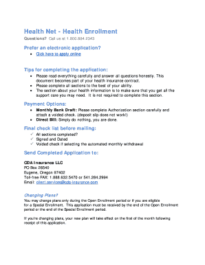 Health Net Individual & Family Application