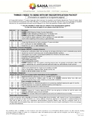 Housing Choice Voucher Recertification Checklist