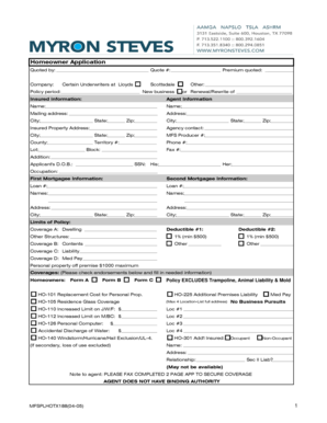 Homeowner Insurance Application Form