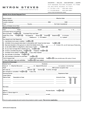 Mobile Home Quote Request Form