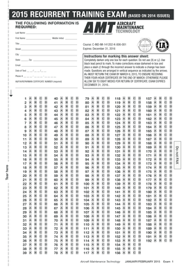2015 Recurrent Training Exam