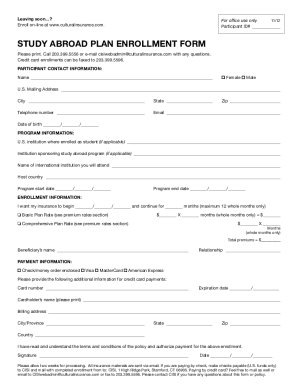 World Class Study Abroad Insurance Application