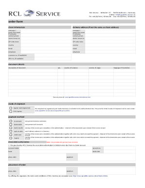 Apostille-Service Bestellformular
