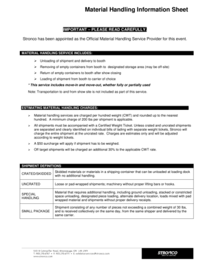 Material Handling Order Form