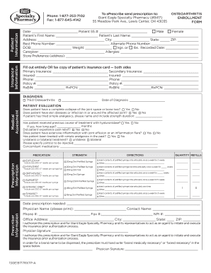 Osteoarthritis Treatment Enrollment Form